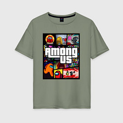 Женская футболка оверсайз AMONG US GTA