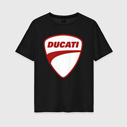 Футболка оверсайз женская Ducati Logo Дукати Лого Z, цвет: черный