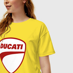 Футболка оверсайз женская Ducati Logo Дукати Лого Z, цвет: желтый — фото 2