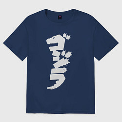 Футболка оверсайз женская Годзилла, цвет: тёмно-синий