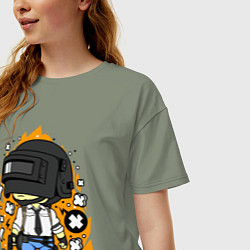 Футболка оверсайз женская PUBG, цвет: авокадо — фото 2