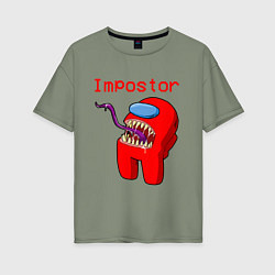 Женская футболка оверсайз AMONG US - IMPOSTOR