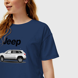 Футболка оверсайз женская Jeep, цвет: тёмно-синий — фото 2