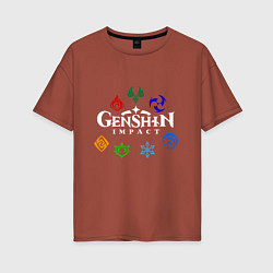 Женская футболка оверсайз GENSHIN IMPACT