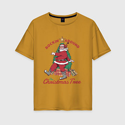 Женская футболка оверсайз Rockin Santa