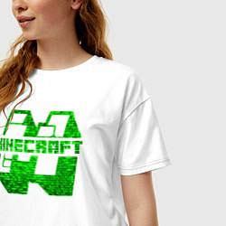Футболка оверсайз женская Minecraft, цвет: белый — фото 2