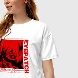 Футболка оверсайз женская Kaneki Ken Eyepatch, цвет: белый — фото 2