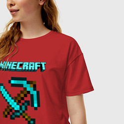 Футболка оверсайз женская Minecraft, цвет: красный — фото 2