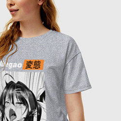 Футболка оверсайз женская Ahegao, цвет: меланж — фото 2