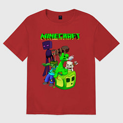 Футболка оверсайз женская Minecraft, цвет: красный