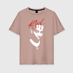 Футболка оверсайз женская Playboi Carti Whole Lotta Red, цвет: пыльно-розовый