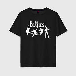 Футболка оверсайз женская The Beatles, цвет: черный