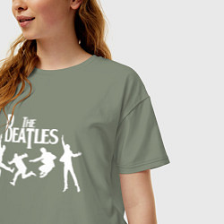 Футболка оверсайз женская The Beatles, цвет: авокадо — фото 2