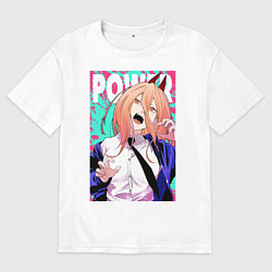 Женская футболка оверсайз POWER CHAINSAW MAN ANIME