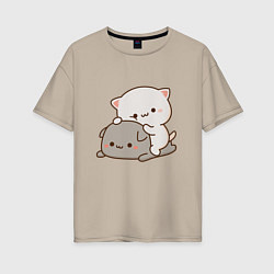 Женская футболка оверсайз Милые котики
