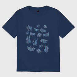 Футболка оверсайз женская Бычки: символ нового года 2021, цвет: тёмно-синий