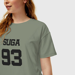 Футболка оверсайз женская BTS - Suga 93, цвет: авокадо — фото 2