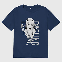 Футболка оверсайз женская Zero Two, цвет: тёмно-синий