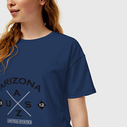 Футболка оверсайз женская Штат Аризона Хипстерское лого, цвет: тёмно-синий — фото 2