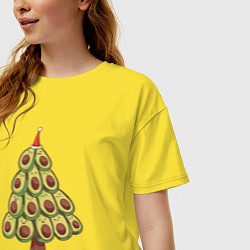 Футболка оверсайз женская Avocado Christmas Tree, цвет: желтый — фото 2