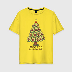 Футболка оверсайз женская Avocado Christmas Tree, цвет: желтый