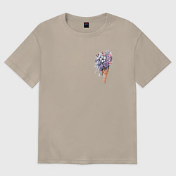 Женская футболка оверсайз Цветочное мороженое