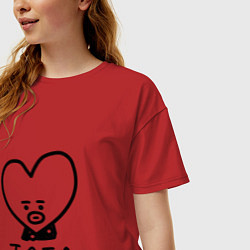 Футболка оверсайз женская BTS BT21 TATA, цвет: красный — фото 2