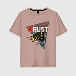 Женская футболка оверсайз Rust Стучим в дверь соседу Раст