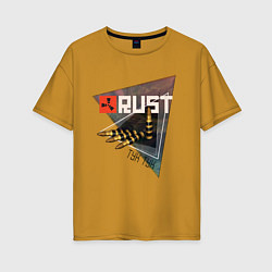 Женская футболка оверсайз Rust Стучим в дверь соседу Раст