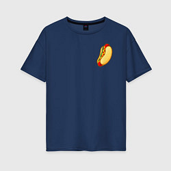 Футболка оверсайз женская Hot dog, цвет: тёмно-синий