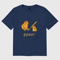 Футболка оверсайз женская Doge Bonk go to horny jail, цвет: тёмно-синий
