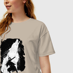 Футболка оверсайз женская DARK SOULS ТЁМНЫЕ ДУШИ, цвет: миндальный — фото 2