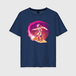 Женская футболка оверсайз Космический серфинг