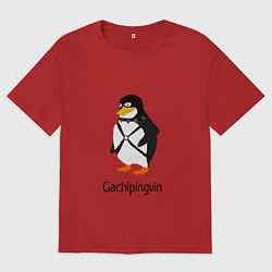 Футболка оверсайз женская Gachipingvin Гачипингвин, цвет: красный