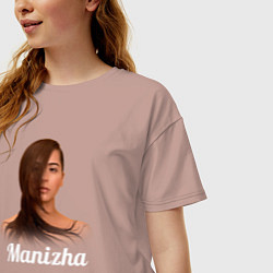 Футболка оверсайз женская Манижа Manizha, цвет: пыльно-розовый — фото 2