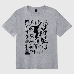 Женская футболка оверсайз Трюковый самокат все звезды