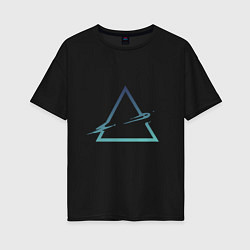 Женская футболка оверсайз Абстрактный жидкий треугольник