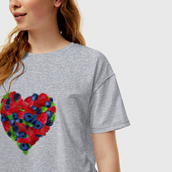 Футболка оверсайз женская Ягодное настроение, цвет: меланж — фото 2
