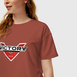 Футболка оверсайз женская Victory USA Мото Лого Z, цвет: кирпичный — фото 2