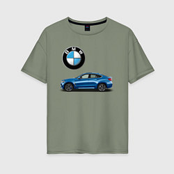 Футболка оверсайз женская BMW X6, цвет: авокадо