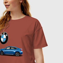 Футболка оверсайз женская BMW X6, цвет: кирпичный — фото 2