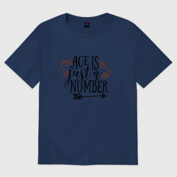 Футболка оверсайз женская Age is just a number, цвет: тёмно-синий