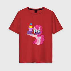 Футболка оверсайз женская My Little Pony Pinkie Pie, цвет: красный