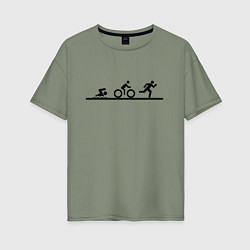 Футболка оверсайз женская Троеборье, цвет: авокадо