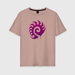 Женская футболка оверсайз Zerg logo Purple