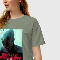 Футболка оверсайз женская Слезы в дожде Blade Runner, цвет: авокадо — фото 2