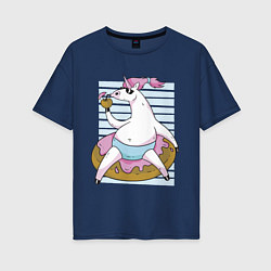 Женская футболка оверсайз Chilling Unicorn