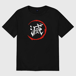 Футболка оверсайз женская Kimetsu no Yaiba Клинок, рассекающий демонов, цвет: черный