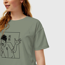 Футболка оверсайз женская Ойкава Тоору Haikyuu, цвет: авокадо — фото 2