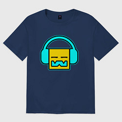 Футболка оверсайз женская Geometry Dash: Music, цвет: тёмно-синий